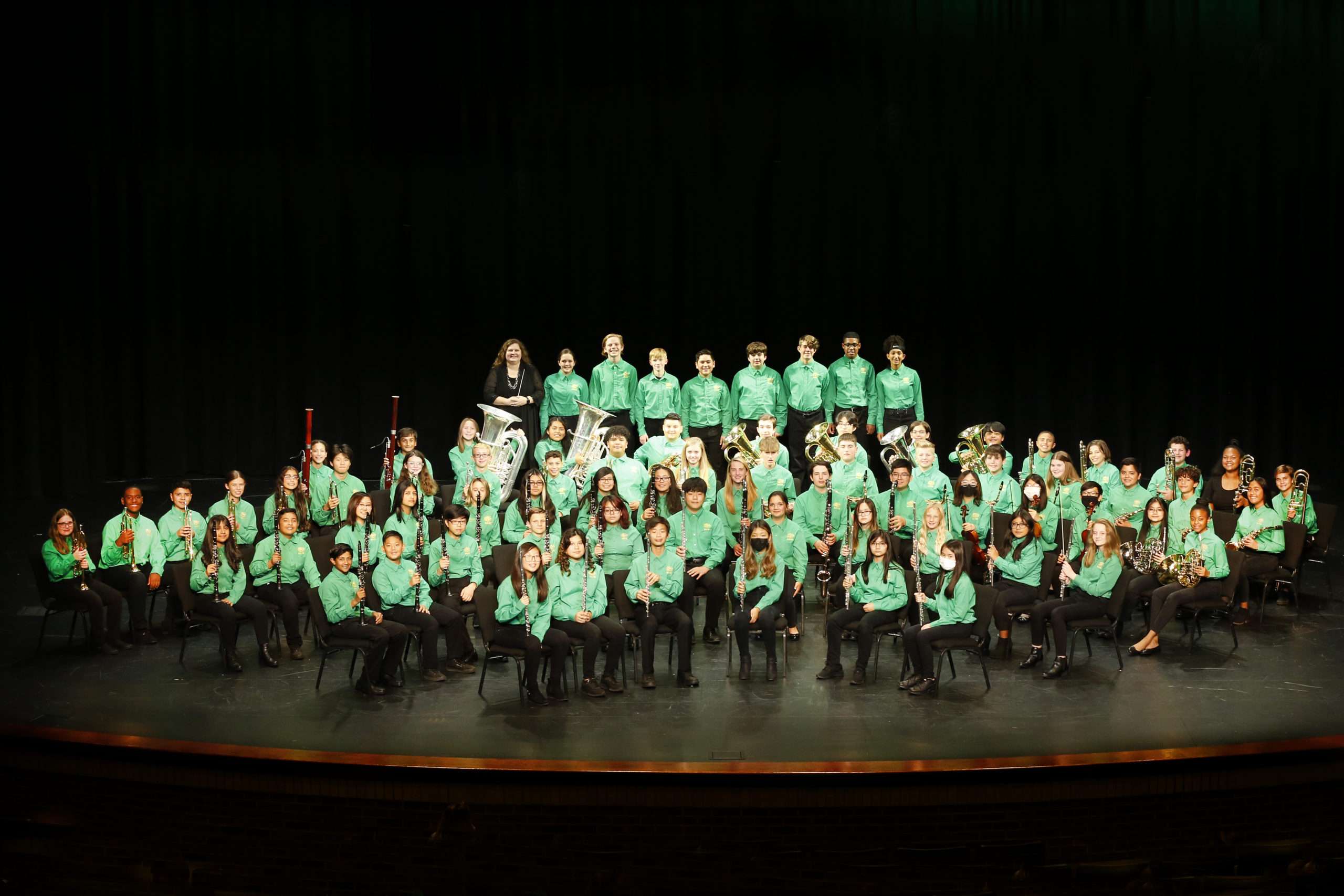 The BMS Symphonic Band poses for their official MidFest program photo